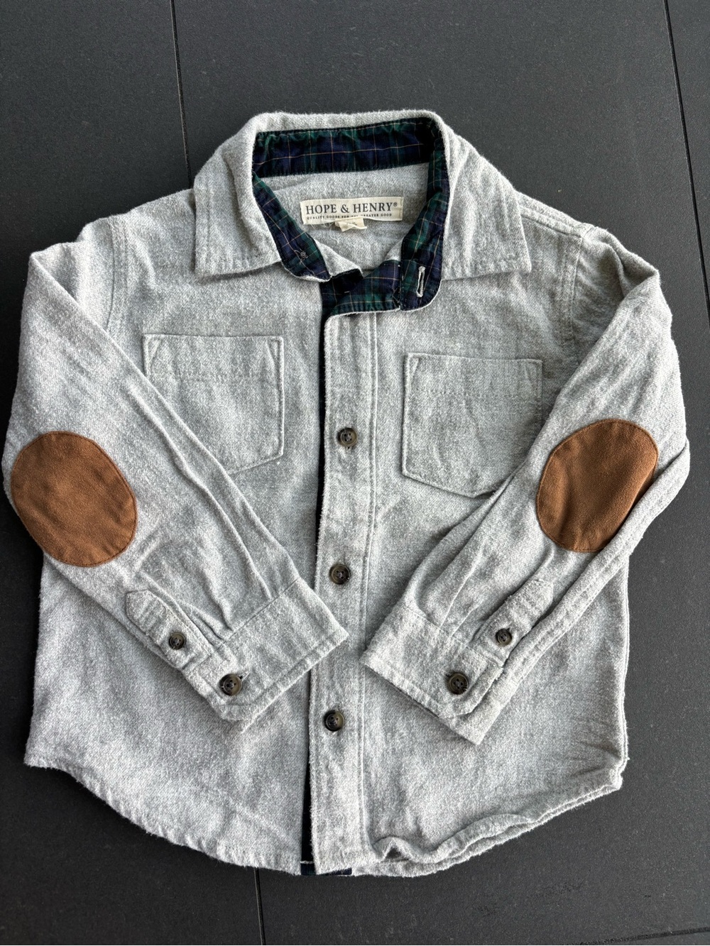 Hope & Henry organic cotton flannel button down, XXS (4)